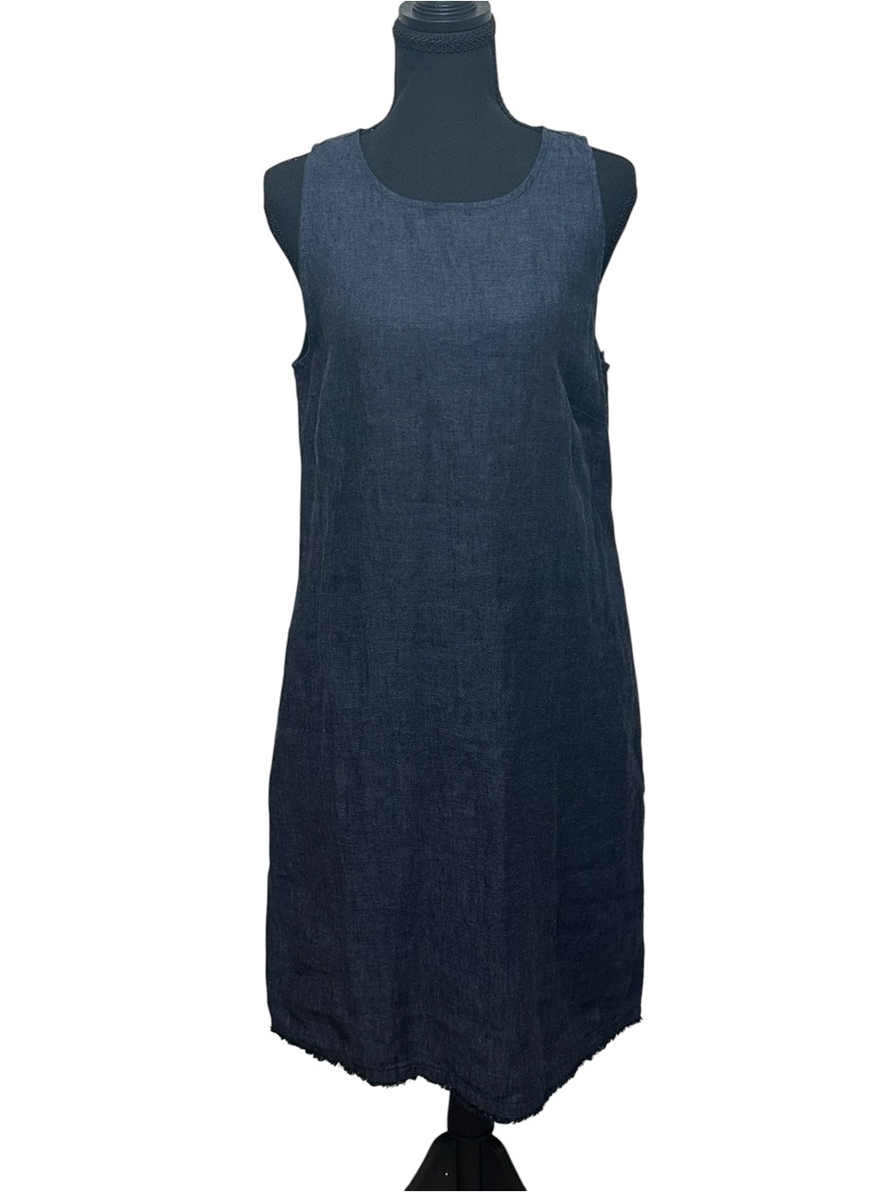 Garnet Hill. Dark Navy Sleeveless Shift Dress